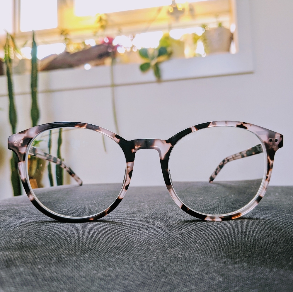 Vintage style black and pink tortoise shell - NEW